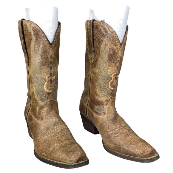 Durango Men’s Gambler Flying Guitar Brown Leather Cowboy Boot Size US 9 - Picture 5 of 10